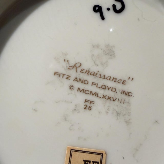 Dark Gray Fitz & Floyd Octagonal Serving Vegetable Bowl Renaissance Mid Century For Sale - Image 8 of 12
