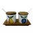 Mid-Century Modern Serv-Wood Reversible Porcelain Fruit Jam Jar Set - 5 Pieces For Sale