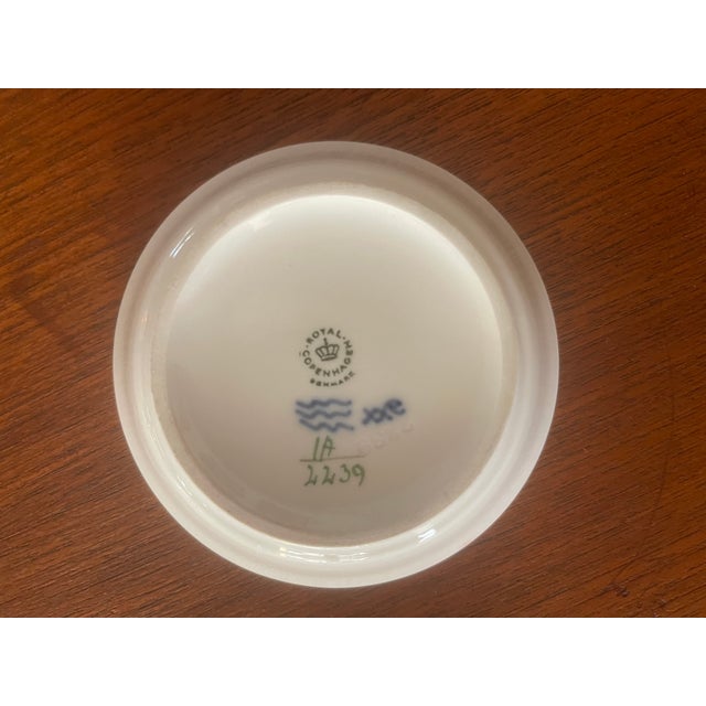 Ceramic Vintage Royal Copenhagen Green Fluted Plain 2239 Olive Bowl 4 3/8"d For Sale - Image 7 of 7