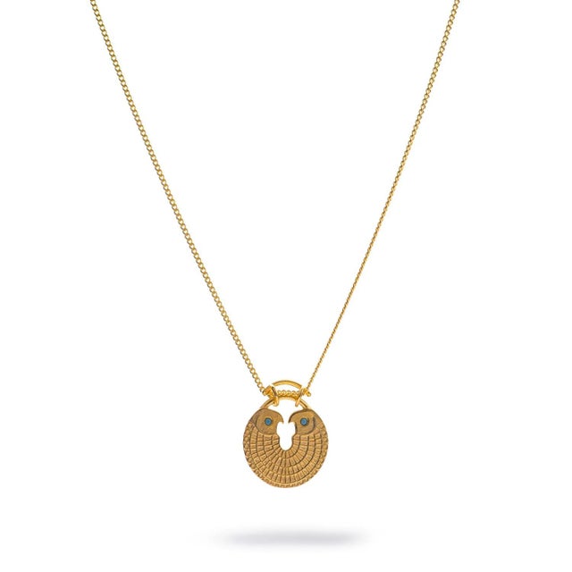 Guardian Eagle Medallion Gold Necklace For Sale - Image 9 of 9