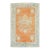 Antique Zabihi Collection Oushak Orange Floral Scatter Rug - 3'7" x 4'10" For Sale