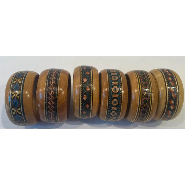 Vintage Wooden Napkin Rings - Set of 6 For Sale In Dallas - Image 6 of 6