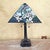 Metal 2003 Tiffany-Style Floral Stained Glass Pyramid Table Lamp For Sale - Image 7 of 18