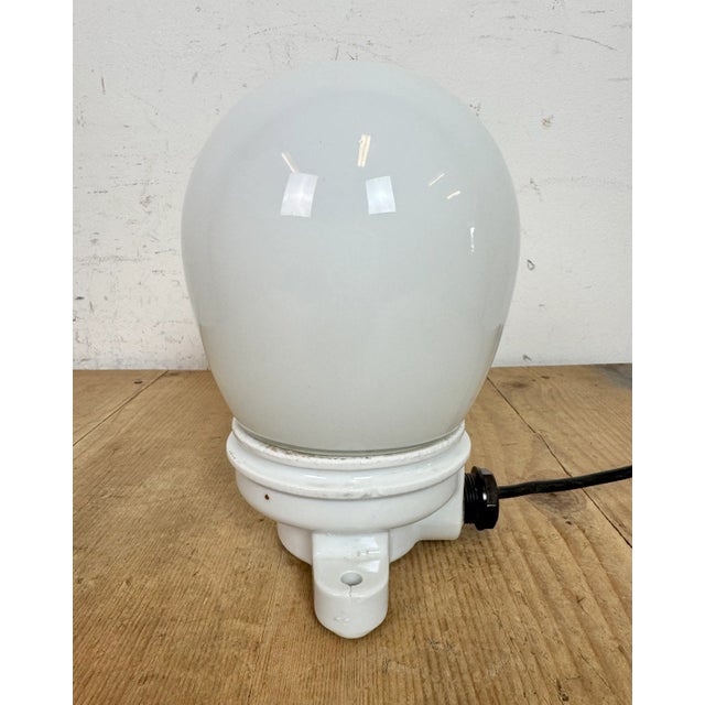 Vintage Porcelain and Milk Glass Ceiling Light, 1960s For Sale - Image 6 of 14