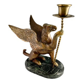 1970s Gothic Griffin Figurine Candlestick Guardian For Sale