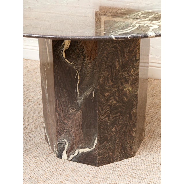 Black Mid 20th Century Marble Dining Table Post Modern For Sale - Image 8 of 12