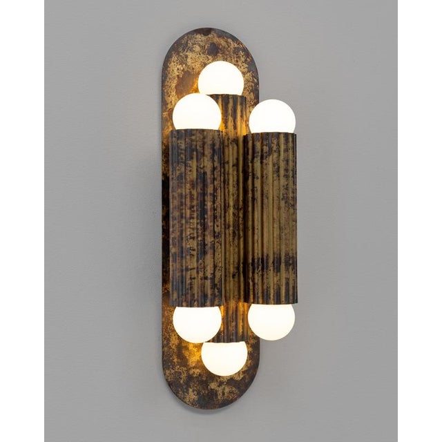 Vesta triple wall sconce by schwung dimensions: ø 12,6 x h 38 cm materials: triplex opax transparent glass, lacquered...