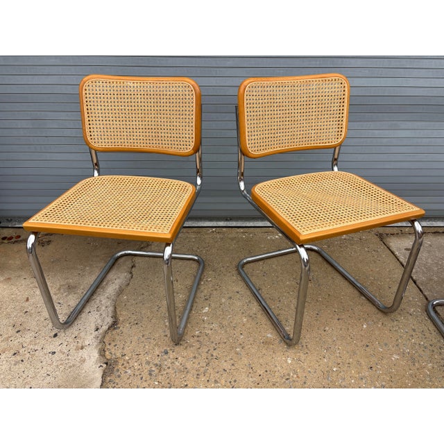 Chrome 1980s Set of 6 Cesca Chairs Attributed to Marcel Breuer For Sale - Image 8 of 10