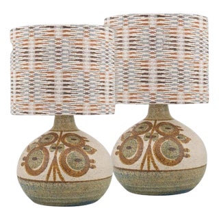 1 of the 2 Soholm Ceramic Table Lamps with Custom Lampshades, Noomi Backhausen, 1960 For Sale