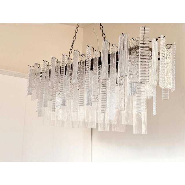 Italian Rectangular Strip Listelli Murano Glass Chandelier by Simoeng For Sale - Image 6 of 11