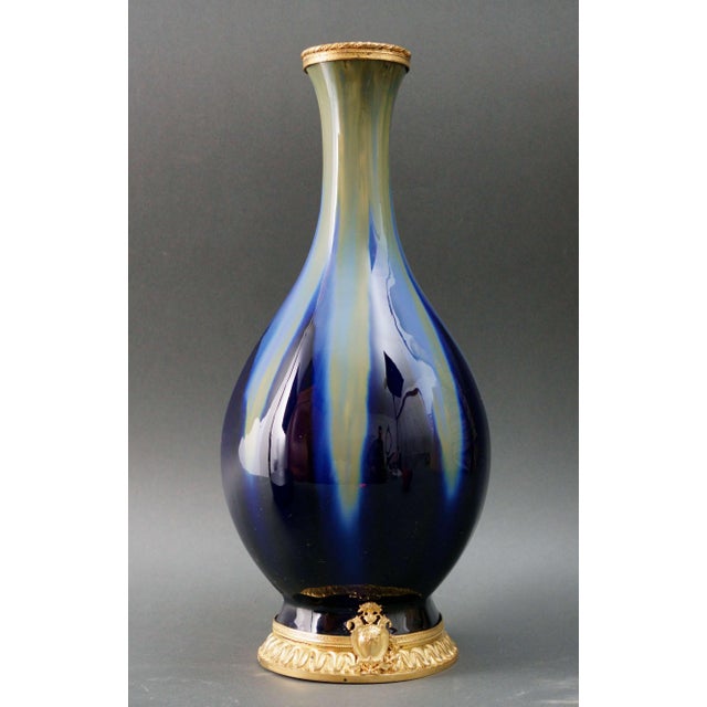 Vase in Glazed Ceramic and Gilded Bronze by Gustave De Bruyn, France, 1890s For Sale - Image 9 of 9