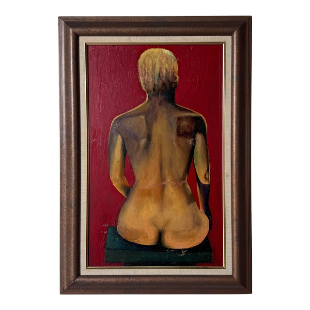 Luis Valle " Sit and Ponder" Figurative Oil on Panel Painting For Sale