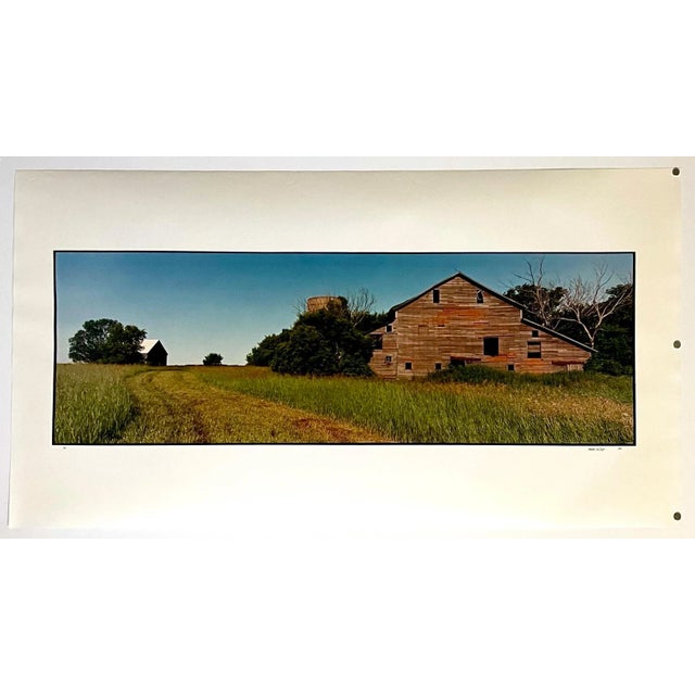 Maxwell Mackenzie Old Barn Summer Landscape, Large Panoramic Vintage Color Photograph Signed Photo 1993 For Sale - Image 4 of 5