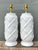 White Vintage Bamboo Trellis Glazed Ceramic Lamps For Sale - Image 8 of 12
