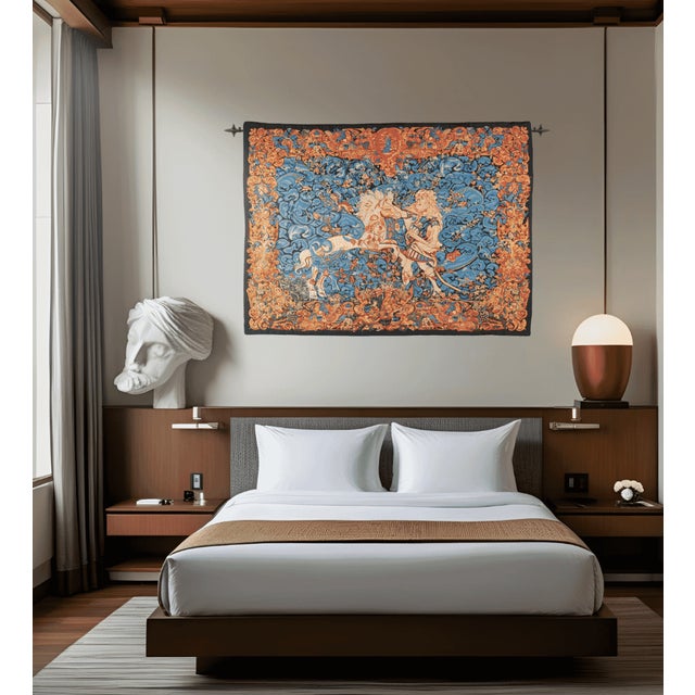 This beautiful tapestry is woven on a jacquard loom by skilled weavers, keeping alive the centuries old tradition of...