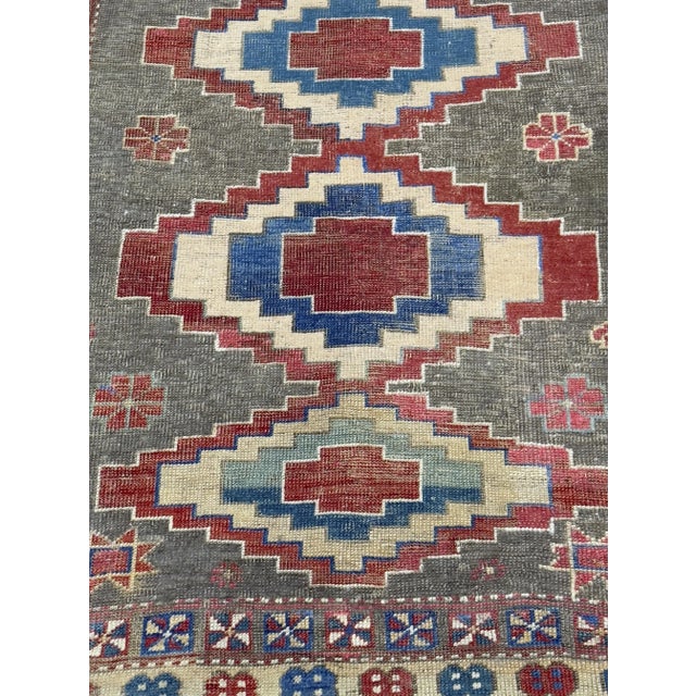 Asian Antique Antique Caucasian Kuba Rug 4’0" X 4’7" For Sale - Image 3 of 10