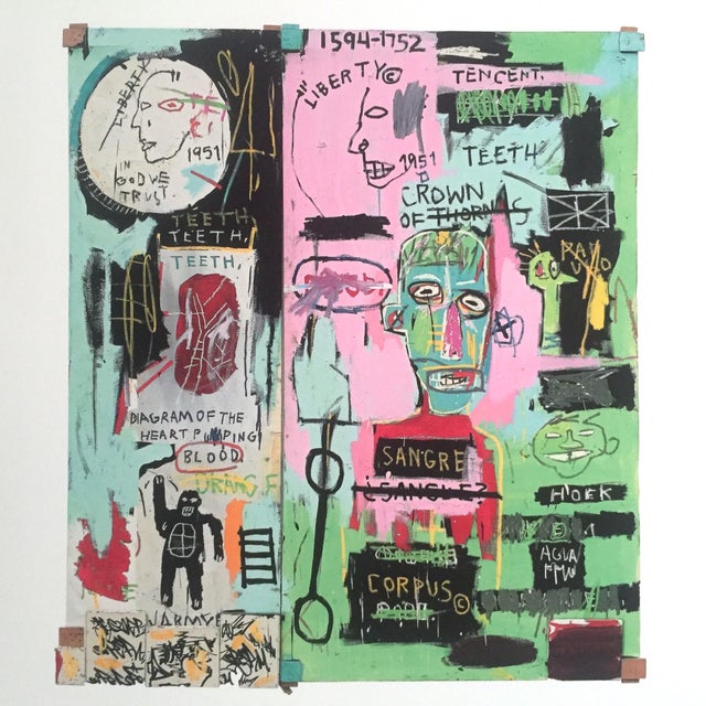 This Jean Michel Basquiat Estate fine art lithograph Pop Art print " In Italian " 1983, is a very special and unique piece...