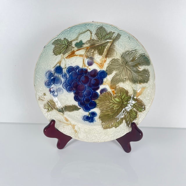 Barbotine Fruit Plates from KG St Clément, Late 19th Century, Set of 4 For Sale - Image 17 of 18