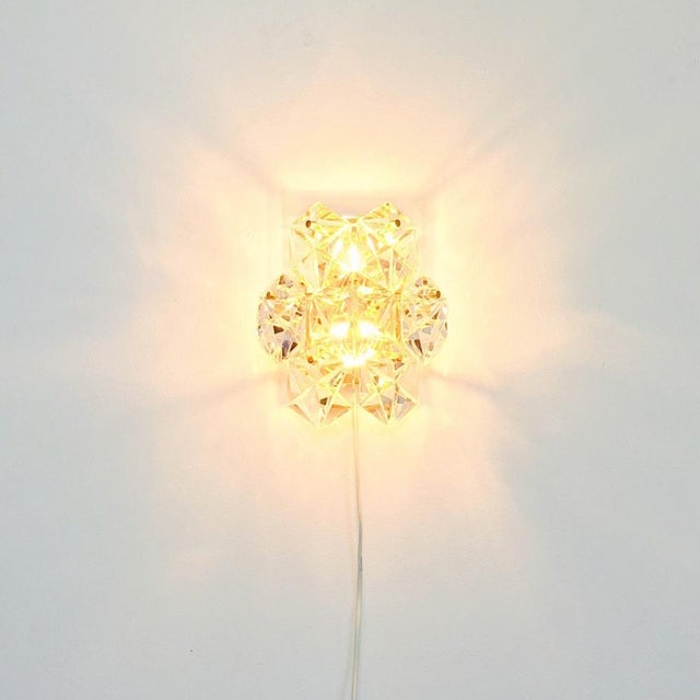 Kinkeldey Faceted Crystal Wall Lights from Kinkeldey, 1970s, Set of 2 For Sale - Image 4 of 11