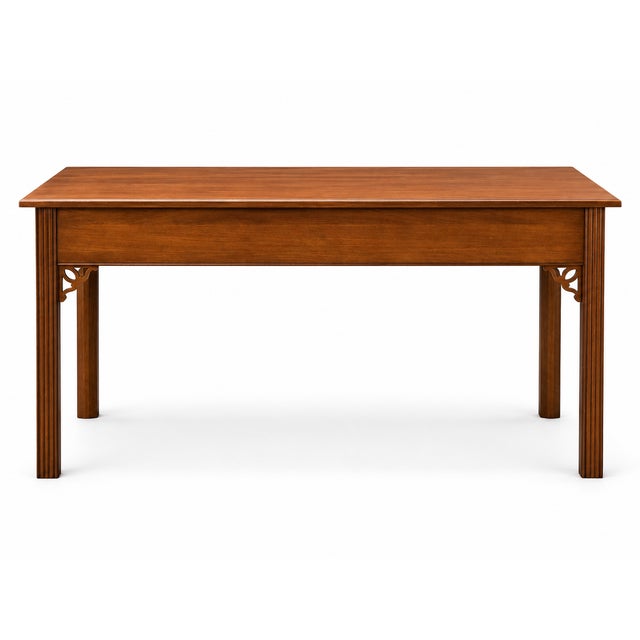 Ethan Allen Ethan Allen Cherry Georgian Style Four-Drawer Console Table For Sale - Image 4 of 6