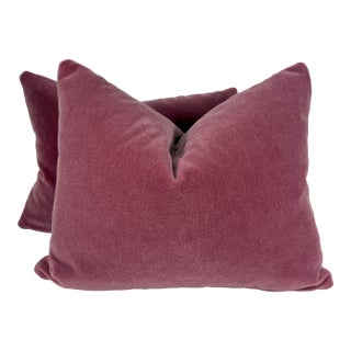 Brunschwig & Fils "Bachelor Mohair" in Lavender 16"x20" Pillows-a Pair For Sale