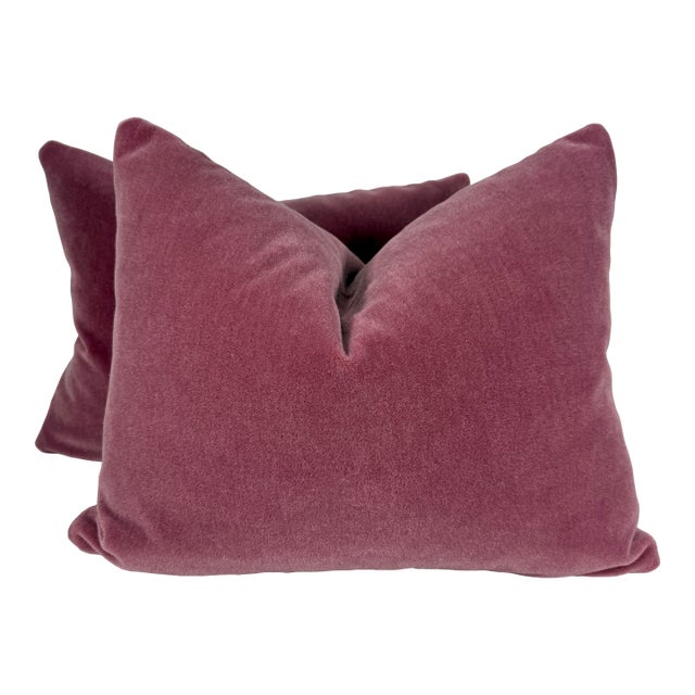 Brunschwig & Fils "Bachelor Mohair" in Lavender 16"x20" Pillows-a Pair For Sale