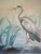 ~Stunning Large scale Vintage Lee Reynolds painting~ A serine tropical landscape with gorgeous bathing crane Obtained from...