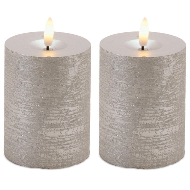 Modern Metallic FIA Wick LED Candle (Set of 2) For Sale - Image 3 of 3
