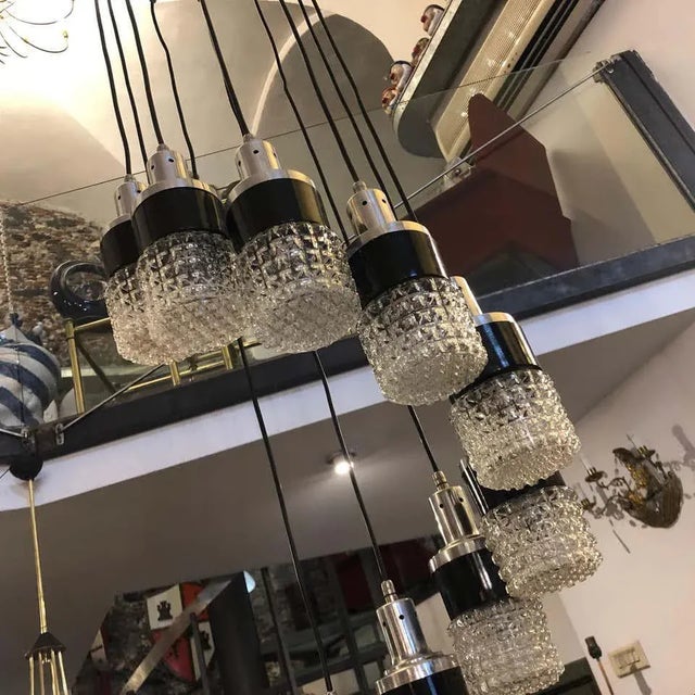 Mid-Century Modern Ten Lights Cascading Chandelier, Circa 1970 For Sale - Image 11 of 13