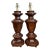Vintage Faceted Wood Lamps - A Pair For Sale