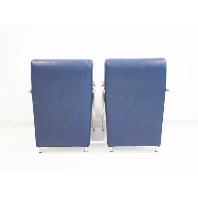 Blue Set of Niccola Lounge Chairs by Andrea Branzi for Zanotta For Sale - Image 8 of 13