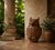 2000 - 2009 Vintage Italian-Style Terracotta Owl Garden Statue & Lantern For Sale - Image 5 of 12