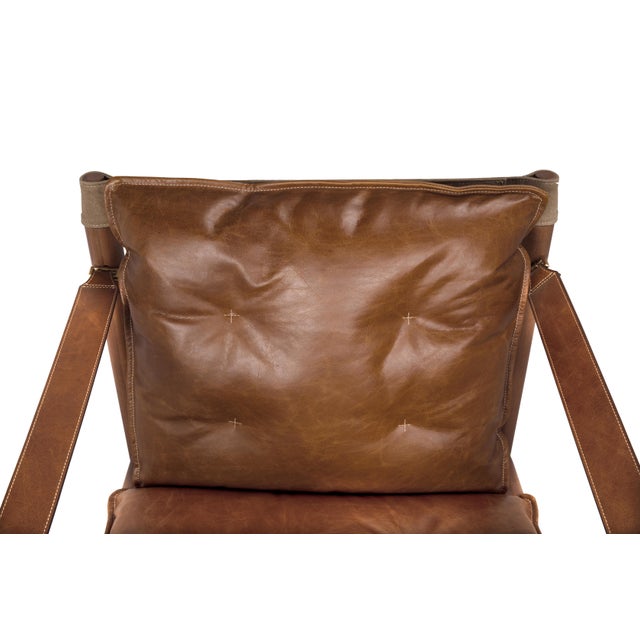 Not Yet Made - Made To Order NOIR Luther Chair, Cuba Brown Leather W/Canvas For Sale - Image 5 of 7