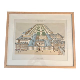 Framed Lithograph of Le Palais Royal en 1679, After La Boissière – Hoffbauer/Baylos, Published by Firmin-Didot For Sale