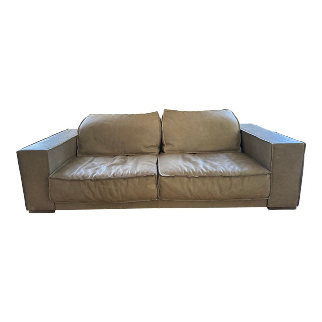 Paola Navone Baxter Italy Soft Leather Sofa For Sale