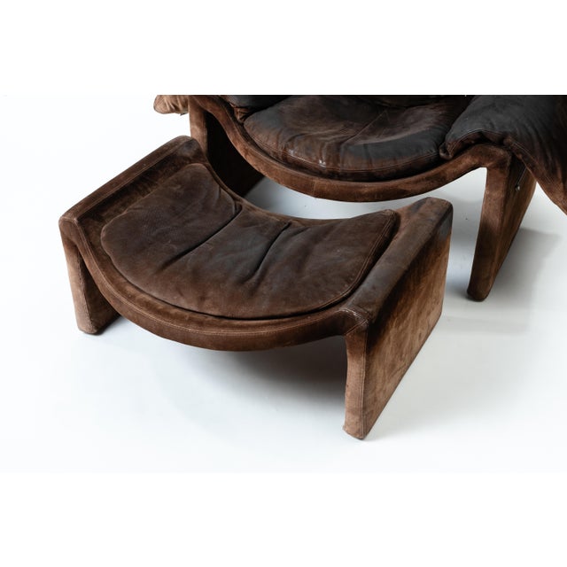 1970s P60 Armchair and Ottoman Set by Vittorio Introini for Saporiti Italia, 1970s, Set of 2 For Sale - Image 5 of 6