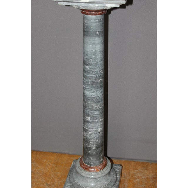 Antique Column in Turquin Blue and Red Marble, 1800s For Sale - Image 6 of 11