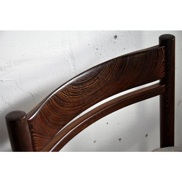 Wood Mid-Century Modern Solid Wengé Dining Chairs, Set of 4 For Sale - Image 7 of 13