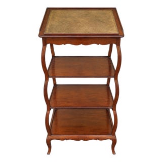Baker Furniture McMillen Coll. Mahogany & Leather Bookstand Lectern Shelf Etagere For Sale