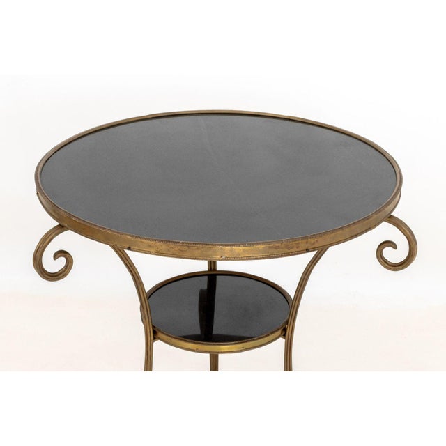 French Empire Style Marble and Brass Gueridon, Pr. For Sale - Image 4 of 8