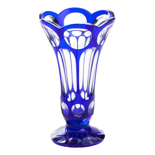 CobaltColored Crystal Vase Chairish