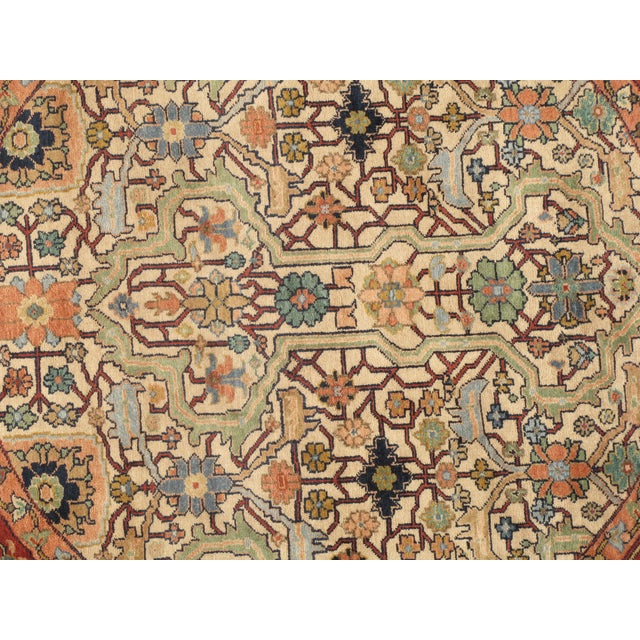 2020s Pasargad DC Fine Hand Knotted Persian Heriz Design Round Rug For Sale - Image 5 of 6