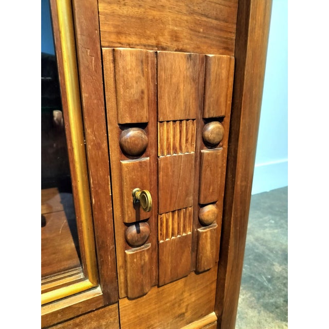 1940s Brutalist French Art Deco Mahogany Sideboard in the Style of Charles Dudouyt For Sale - Image 5 of 14