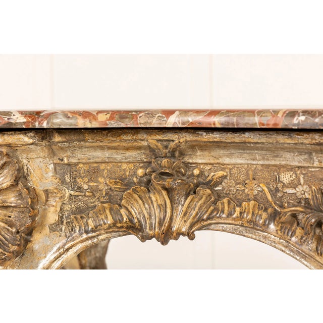Antique Italian Silver Gilt Console Table, 1700s For Sale - Image 4 of 14