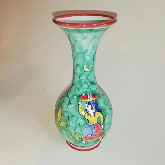 Mid-Century Italian Ceramic Vase by S.M. for La Vietrese For Sale - Image 3 of 7