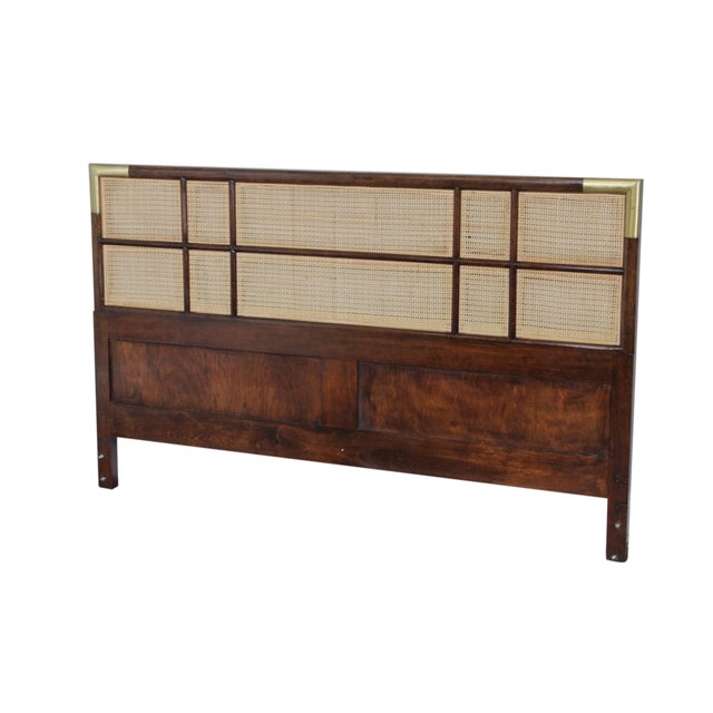 Mid Century Asian Influenced Queen Size Cane Back Headboard Chairish