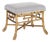 Aline Stool - Light Gray Linen / Gold Bamboo Frame For Sale