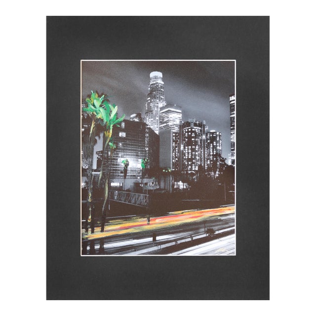 Downtown La Split 2 - Original Downtown Los Angeles Cityscape Acrylic on Photograph by Pete Kasprzak For Sale