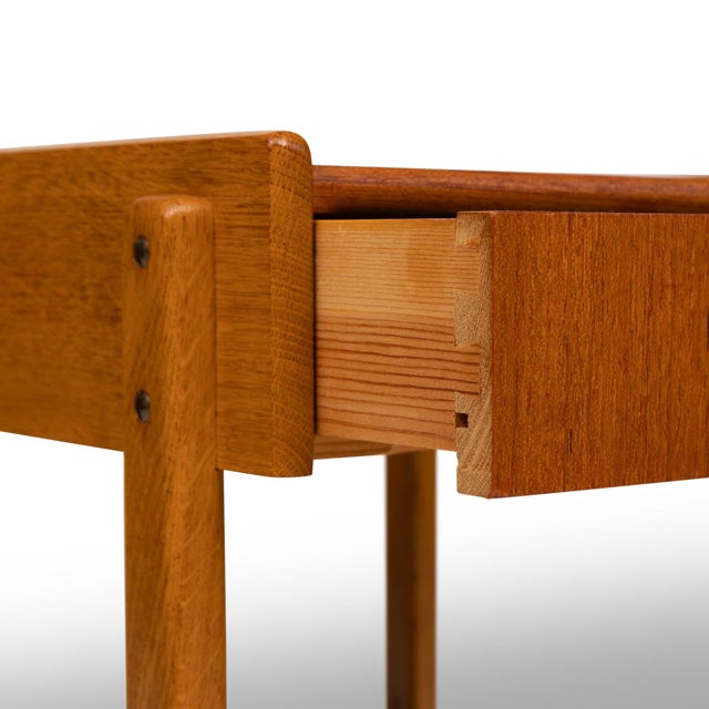Vintage Danish Mid-Century Teak & Oak Nightstands (Pair) For Sale - Image 11 of 12