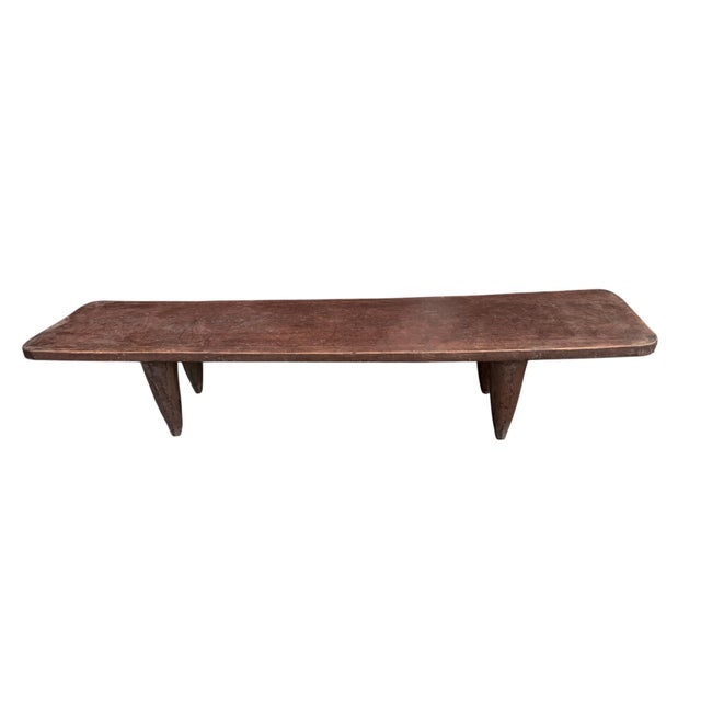 Tribal Vintage Large-Tribal-Wood-Senufo-Coffee-Table stool-74.25" W For Sale - Image 3 of 13